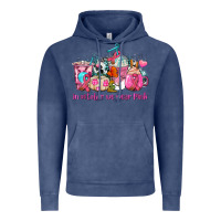 Vintage Denim western cancer  in october we wear pink coffee cups with ribbons Vintage Hoodie - AdoDesignShop