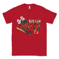 Red little sister biggest fan baseball Classic Tee - Zillion Design Studio