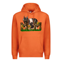 Carrot Western Mom With Hampshire Pig And Baby Pig Premium Hoodie - LillyAllenDesigns