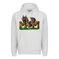 Dove Grey Western Mom With Hampshire Pig And Baby Pig Premium Hoodie - LillyAllenDesigns