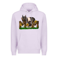 Lilac Western Mom With Hampshire Pig And Baby Pig Premium Hoodie - LillyAllenDesigns