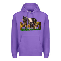 Purple Western Mom With Hampshire Pig And Baby Pig Premium Hoodie - LillyAllenDesigns