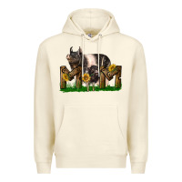 Sandshell Western Mom With Hampshire Pig And Baby Pig Premium Hoodie - LillyAllenDesigns