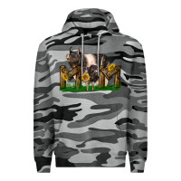 Slate Camo Western Mom With Hampshire Pig And Baby Pig Premium Hoodie - LillyAllenDesigns