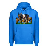 True Royal Western Mom With Hampshire Pig And Baby Pig Premium Hoodie - LillyAllenDesigns