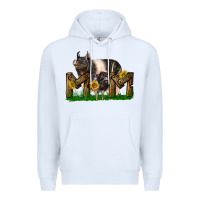 White Western Mom With Hampshire Pig And Baby Pig Premium Hoodie - LillyAllenDesigns