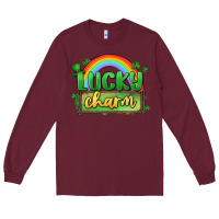 Burgundy lucky charm Long Sleeve Tee - MaliasSmallBusiness