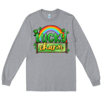 Heather Grey lucky charm Long Sleeve Tee - MaliasSmallBusiness