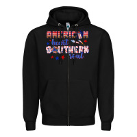 Black American heart southern soul Zipper Hoodie - texasbilliewilder