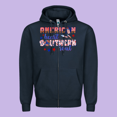 Zipper Hoodie American heart southern soul