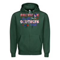 Sports Green American heart southern soul Zipper Hoodie - texasbilliewilder