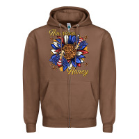 Chestnut American honey with bee Zipper Hoodie - texasbilliewilder