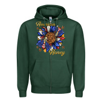 Sports Green American honey with bee Zipper Hoodie - texasbilliewilder