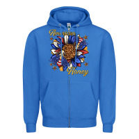 True Royal American honey with bee Zipper Hoodie - texasbilliewilder