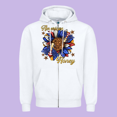 Zipper Hoodie American honey with bee