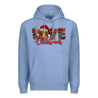 Colony Blue love christmas highland cow and turquoise gemstone Premium Hoodie - Jasminsmagicworld