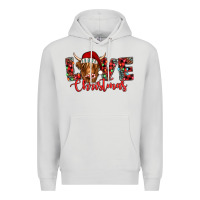 Dove Grey love christmas highland cow and turquoise gemstone Premium Hoodie - Jasminsmagicworld