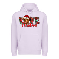 Lilac love christmas highland cow and turquoise gemstone Premium Hoodie - Jasminsmagicworld