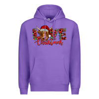Purple love christmas highland cow and turquoise gemstone Premium Hoodie - Jasminsmagicworld