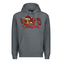 Rock love christmas highland cow and turquoise gemstone Premium Hoodie - Jasminsmagicworld