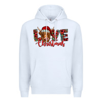 White love christmas highland cow and turquoise gemstone Premium Hoodie - Jasminsmagicworld