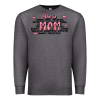 Charcoal Heather she is mom compliment words Premium Sweatshirt - JahusDesignShop