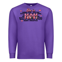 Purple she is mom compliment words Premium Sweatshirt - JahusDesignShop