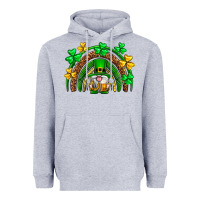Heather Grey St. Patrick's Day gnome rainbow Heavyweight Hoodie - Neo Western