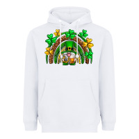 White St. Patrick's Day gnome rainbow Heavyweight Hoodie - Neo Western