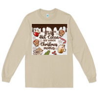 Mushroom i just want to drink hot cocoa Long Sleeve Tee - MaliasSmallBusiness