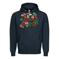 Navy santas favorite nurse Zipper Hoodie - Zillion Design Studio