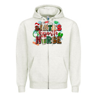 Oatmeal Heather santas favorite nurse Zipper Hoodie - Zillion Design Studio