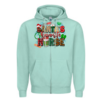 Seafoam santas favorite nurse Zipper Hoodie - Zillion Design Studio