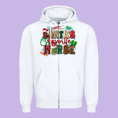 Zipper Hoodie santas favorite nurse