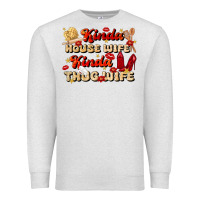 Oatmeal Heather kinda house wife kinda thug wife Premium Sweatshirt - JahusDesignShop