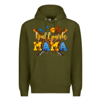 Army Green ballpark mama Premium Hoodie - AdoDesignShop
