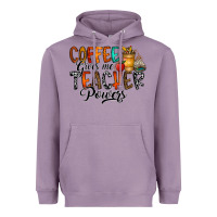 Lavender coffee gives me teacher Heavyweight Hoodie - CowhideDigitalArt