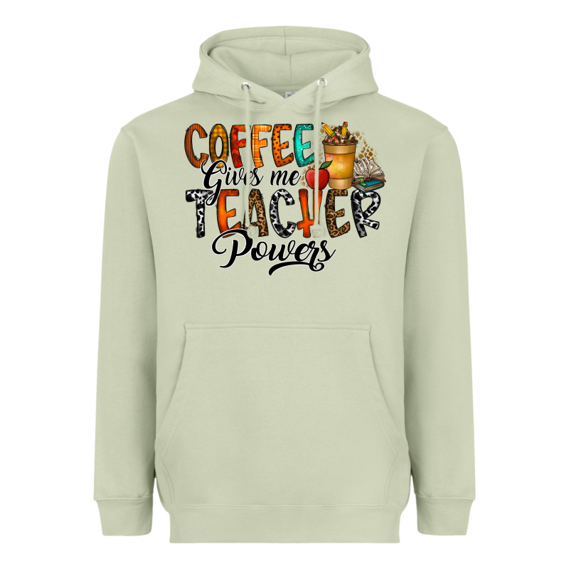 Coffee Gives Me Teacher Heavyweight Hoodie by CowhideDigitalArt | Teevron