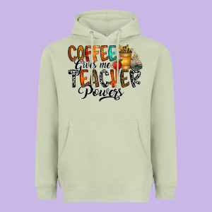 Coffee Gives Me Teacher Heavyweight Hoodie Designed By Cowhidedigitalart
