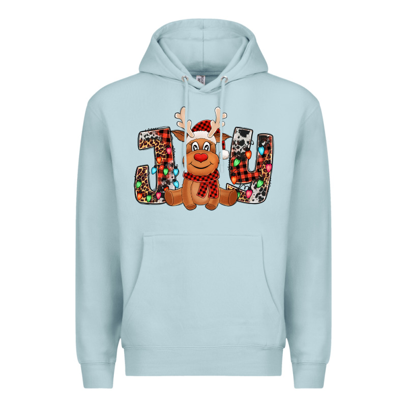 Joy Christmas Reindeer Premium Hoodie by Jasminsmagicworld | Teevron