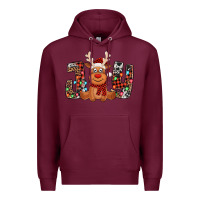 Burgundy joy christmas reindeer Premium Hoodie - Jasminsmagicworld