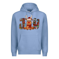 Colony Blue joy christmas reindeer Premium Hoodie - Jasminsmagicworld