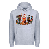 Heather Grey joy christmas reindeer Premium Hoodie - Jasminsmagicworld