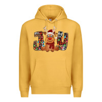 Mustard joy christmas reindeer Premium Hoodie - Jasminsmagicworld