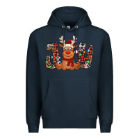 Navy joy christmas reindeer Premium Hoodie - Jasminsmagicworld