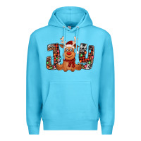 Ocean Blue joy christmas reindeer Premium Hoodie - Jasminsmagicworld