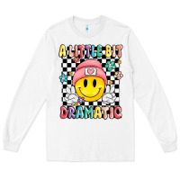 White a little bit dramatic Long Sleeve Tee - MaliasSmallBusiness
