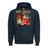 Navy hot cocoa gnome Zipper Hoodie - Zillion Design Studio