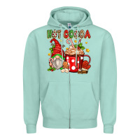 Seafoam hot cocoa gnome Zipper Hoodie - Zillion Design Studio