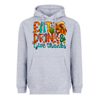 Heather Grey eat drink give thanks Heavyweight Hoodie - CowhideDigitalArt